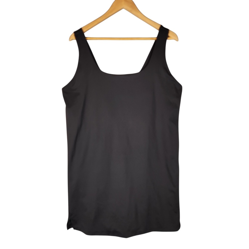 Old Navy Active Dress 2X Black Powersoft Built-in Bra Shorts Pocket Athletic